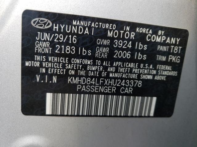 Photo 9 VIN: KMHD84LFXHU243378 - HYUNDAI ELANTRA SE 