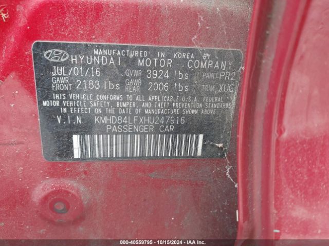 Photo 8 VIN: KMHD84LFXHU247916 - HYUNDAI ELANTRA 