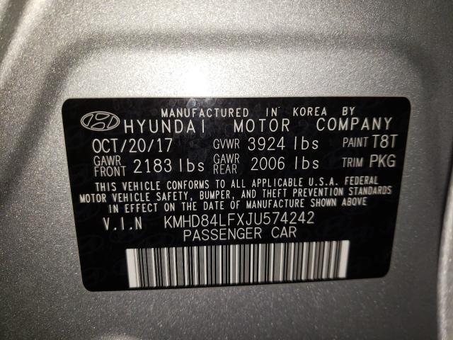 Photo 9 VIN: KMHD84LFXJU574242 - HYUNDAI ELANTRA SE 