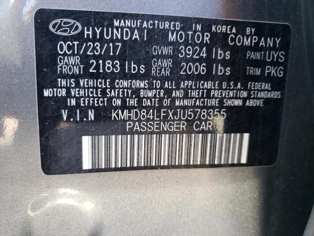 Photo 11 VIN: KMHD84LFXJU578355 - HYUNDAI ELANTRA 