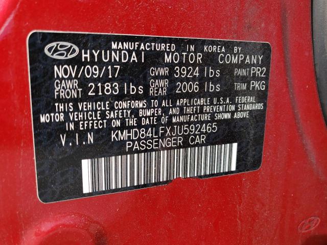 Photo 11 VIN: KMHD84LFXJU592465 - HYUNDAI ELANTRA SE 