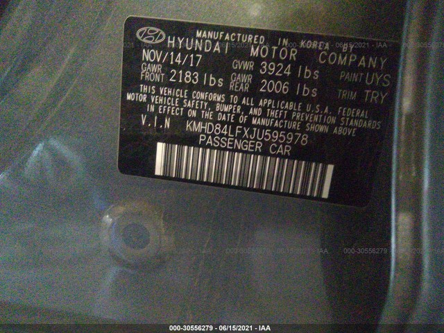 Photo 8 VIN: KMHD84LFXJU595978 - HYUNDAI ELANTRA 