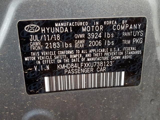 Photo 9 VIN: KMHD84LFXKU738123 - HYUNDAI ELANTRA SE 