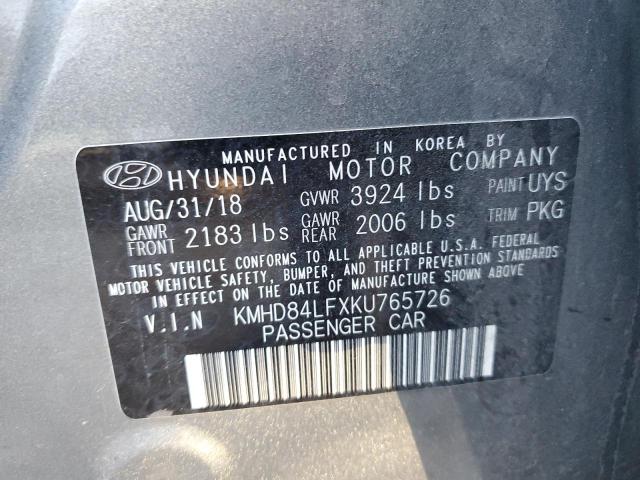 Photo 11 VIN: KMHD84LFXKU765726 - HYUNDAI ELANTRA 