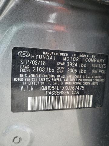 Photo 12 VIN: KMHD84LFXKU767475 - HYUNDAI ELANTRA SE 