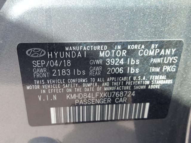 Photo 9 VIN: KMHD84LFXKU768724 - HYUNDAI ELANTRA SE 