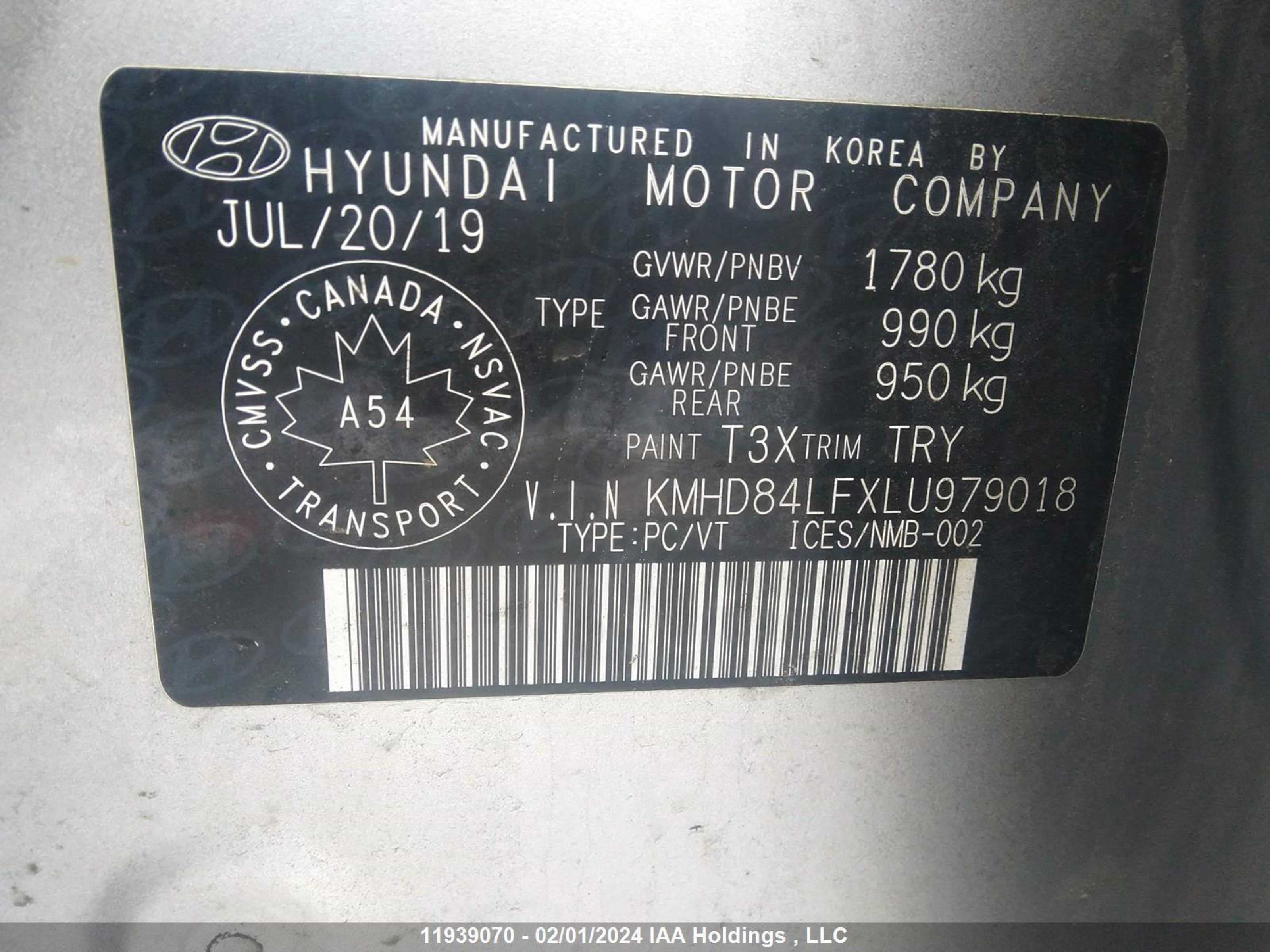 Photo 8 VIN: KMHD84LFXLU979018 - HYUNDAI ELANTRA 