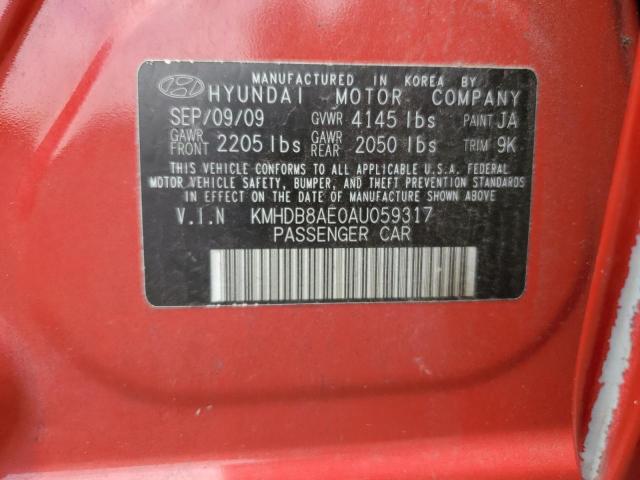 Photo 9 VIN: KMHDB8AE0AU059317 - HYUNDAI ELANTRA TO 