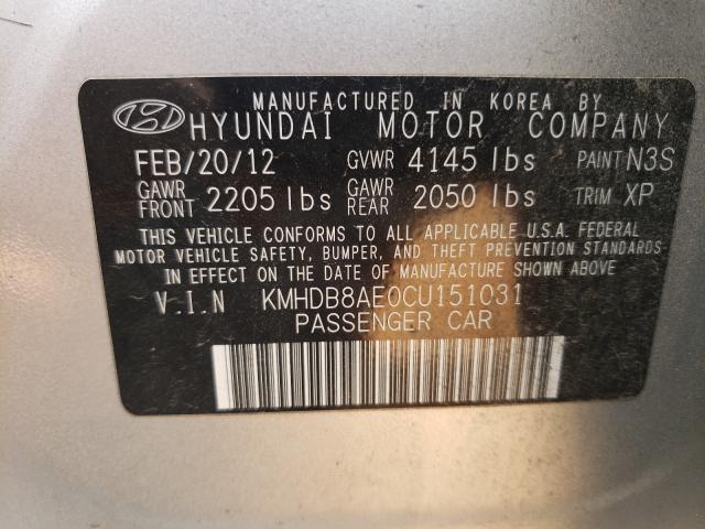 Photo 9 VIN: KMHDB8AE0CU151031 - HYUNDAI ELANTRA TO 