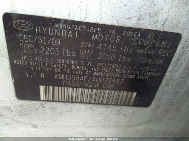 Photo 8 VIN: KMHDB8AE2AU072487 - HYUNDAI ELANTRA TOURING 