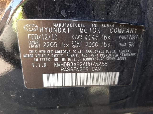 Photo 9 VIN: KMHDB8AE2AU075258 - HYUNDAI ELANTRA TO 