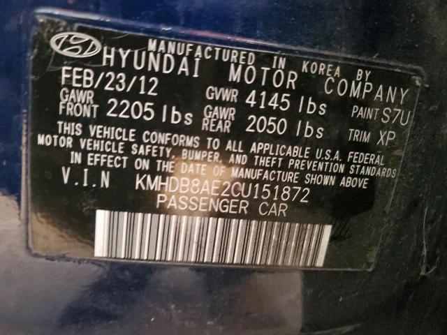 Photo 11 VIN: KMHDB8AE2CU151872 - HYUNDAI ELANTRA TO 