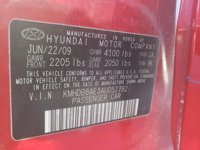 Photo 9 VIN: KMHDB8AE3AU052782 - HYUNDAI ELANTRA TO 