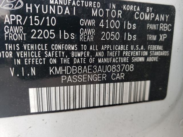 Photo 9 VIN: KMHDB8AE3AU083708 - HYUNDAI ELANTRA TO 