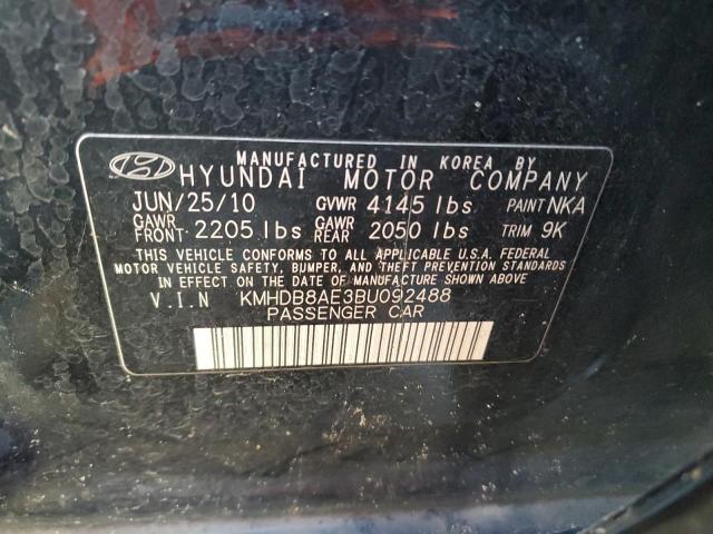 Photo 11 VIN: KMHDB8AE3BU092488 - HYUNDAI ELANTRA 