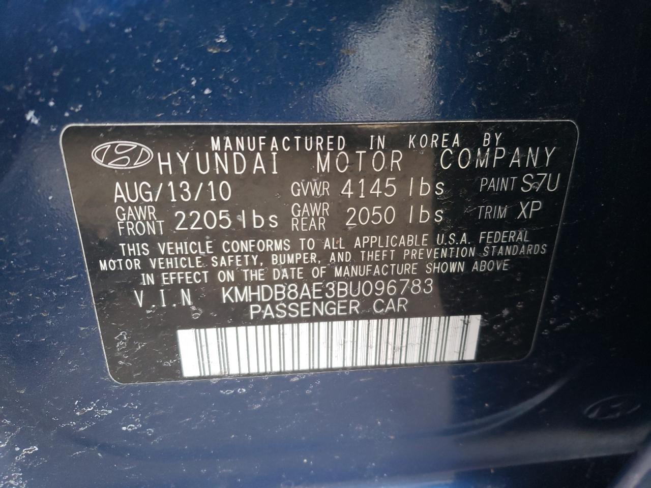 Photo 11 VIN: KMHDB8AE3BU096783 - HYUNDAI ELANTRA 