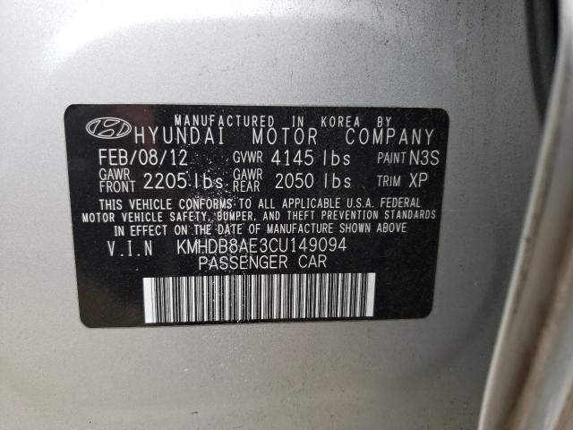 Photo 9 VIN: KMHDB8AE3CU149094 - HYUNDAI ELANTRA TO 