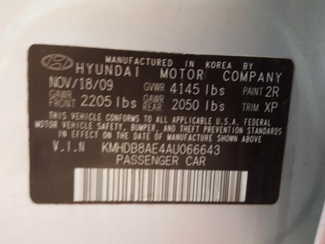 Photo 9 VIN: KMHDB8AE4AU066643 - HYUNDAI ELANTRA TO 