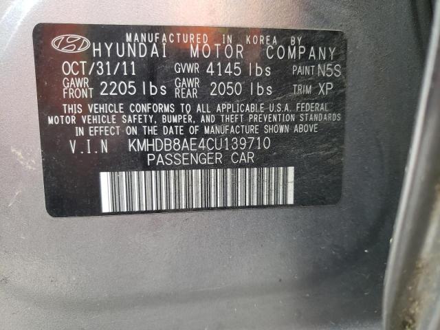 Photo 11 VIN: KMHDB8AE4CU139710 - HYUNDAI ELANTRA 