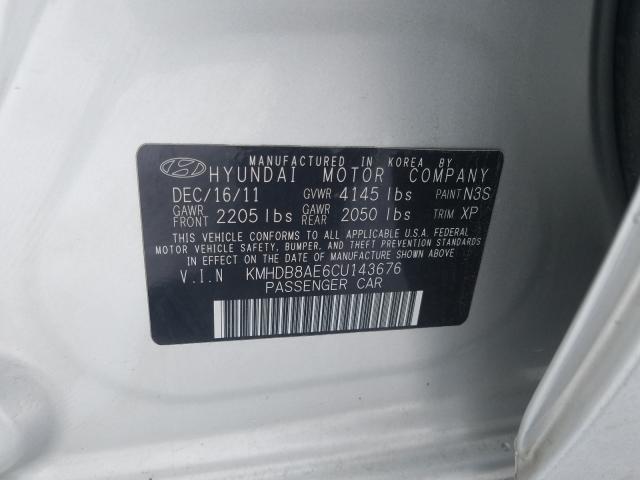 Photo 9 VIN: KMHDB8AE6CU143676 - HYUNDAI ELANTRA TO 