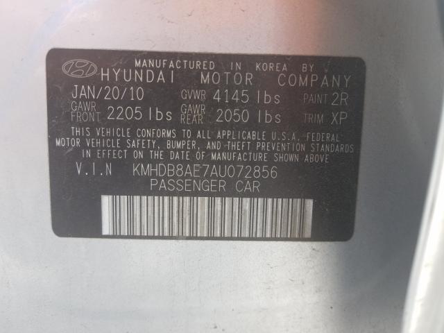 Photo 9 VIN: KMHDB8AE7AU072856 - HYUNDAI ELANTRA GL 