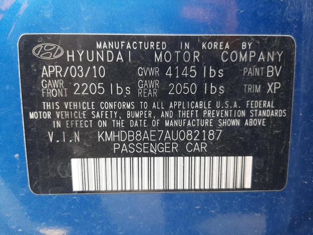 Photo 9 VIN: KMHDB8AE7AU082187 - HYUNDAI ELANTRA TO 