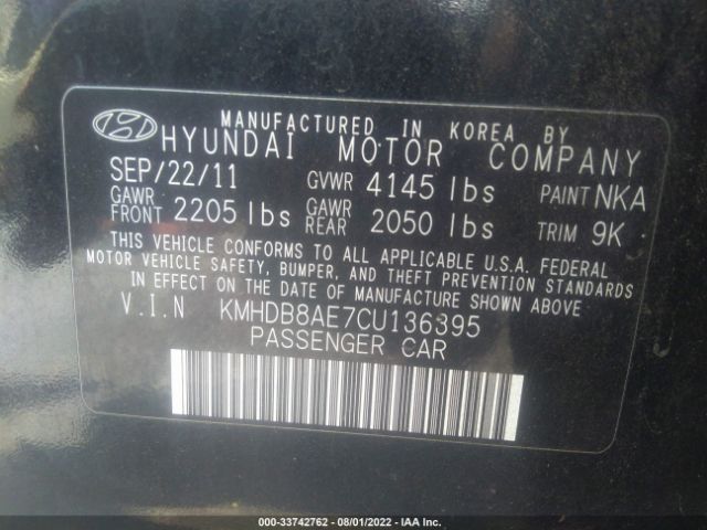 Photo 8 VIN: KMHDB8AE7CU136395 - HYUNDAI ELANTRA TOURING 