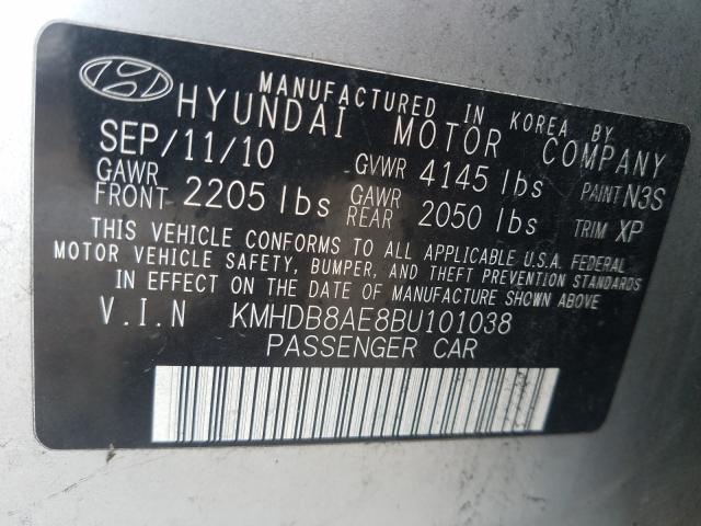 Photo 9 VIN: KMHDB8AE8BU101038 - HYUNDAI ELANTRA TO 