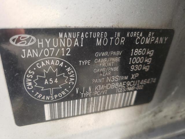 Photo 9 VIN: KMHDB8AE9CU146474 - HYUNDAI ELANTRA TO 