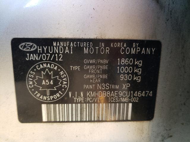 Photo 9 VIN: KMHDB8AE9CU146474 - HYUNDAI ELANTRA TO 