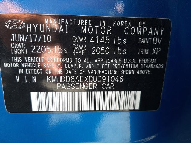 Photo 9 VIN: KMHDB8AEXBU091046 - HYUNDAI ELANTRA TO 