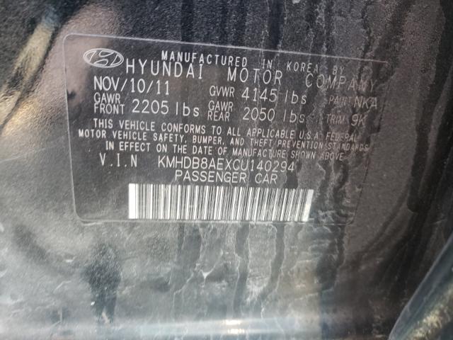 Photo 9 VIN: KMHDB8AEXCU140294 - HYUNDAI ELANTRA TO 