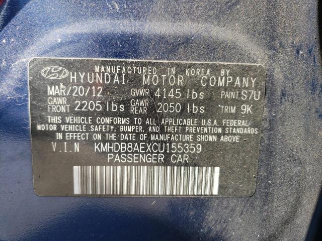 Photo 9 VIN: KMHDB8AEXCU155359 - HYUNDAI ELANTRA TO 