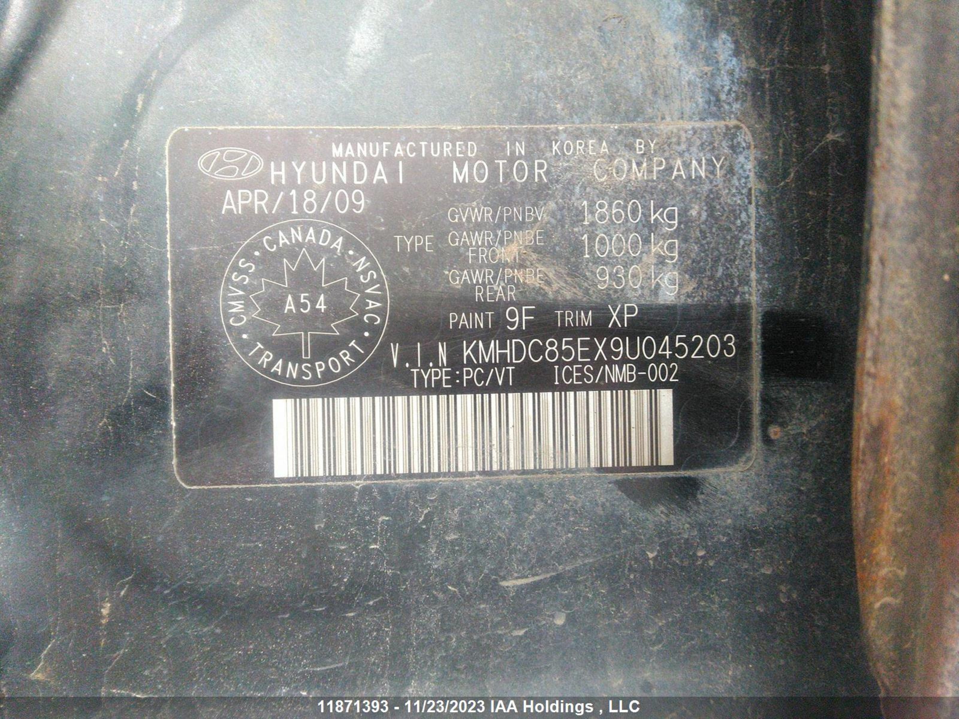 Photo 8 VIN: KMHDC85EX9U045203 - HYUNDAI ELANTRA 