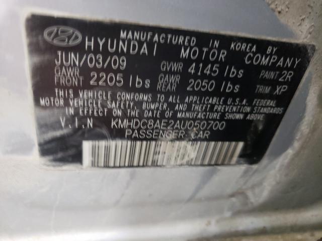 Photo 9 VIN: KMHDC8AE2AU050700 - HYUNDAI ELANTRA TO 