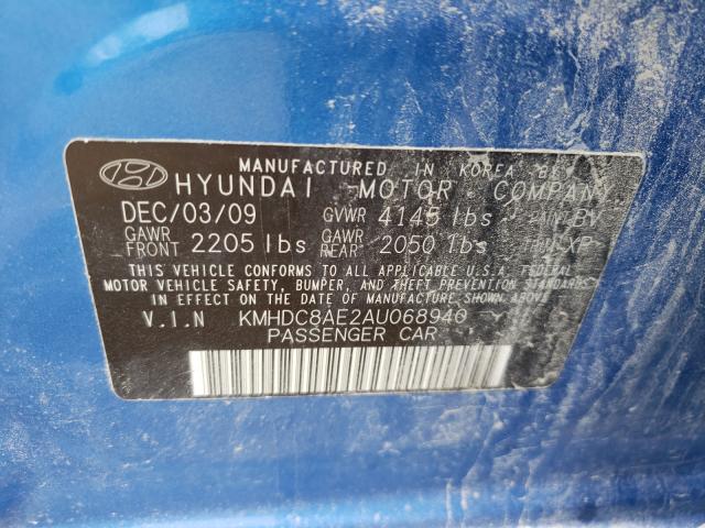 Photo 9 VIN: KMHDC8AE2AU068940 - HYUNDAI ELANTRA TO 