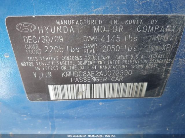 Photo 8 VIN: KMHDC8AE2AU072390 - HYUNDAI ELANTRA TOURING 