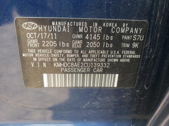 Photo 9 VIN: KMHDC8AE2CU139332 - HYUNDAI ELANTRA TO 