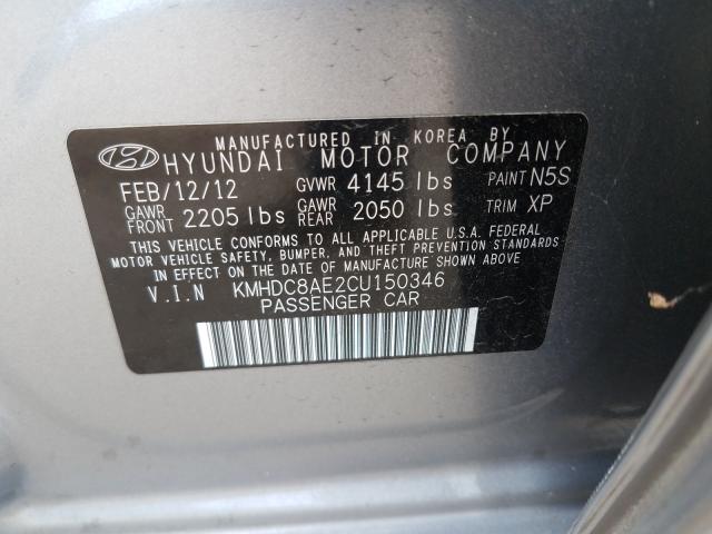 Photo 9 VIN: KMHDC8AE2CU150346 - HYUNDAI ELANTRA 