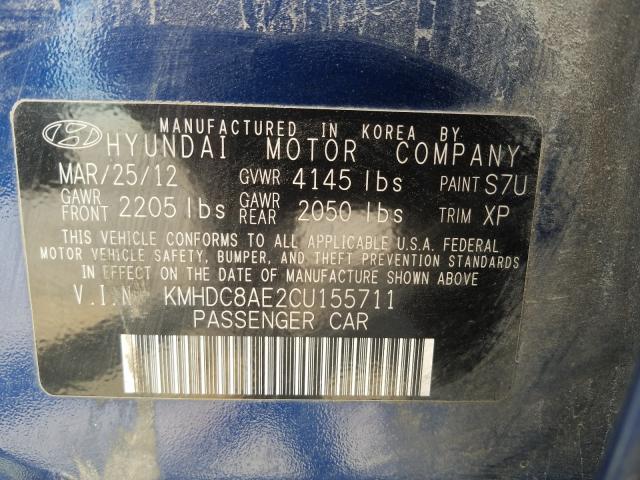 Photo 9 VIN: KMHDC8AE2CU155711 - HYUNDAI ELANTRA TO 