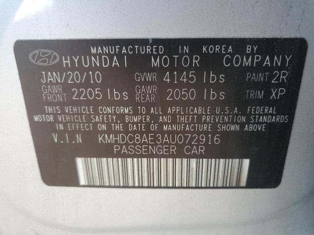 Photo 11 VIN: KMHDC8AE3AU072916 - HYUNDAI ELANTRA TO 