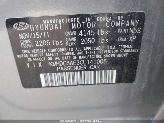 Photo 8 VIN: KMHDC8AE3CU141008 - HYUNDAI ELANTRA TOURING 