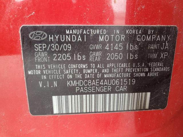 Photo 11 VIN: KMHDC8AE4AU061519 - HYUNDAI ELANTRA TO 