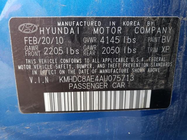 Photo 12 VIN: KMHDC8AE4AU075713 - HYUNDAI ELANTRA TO 