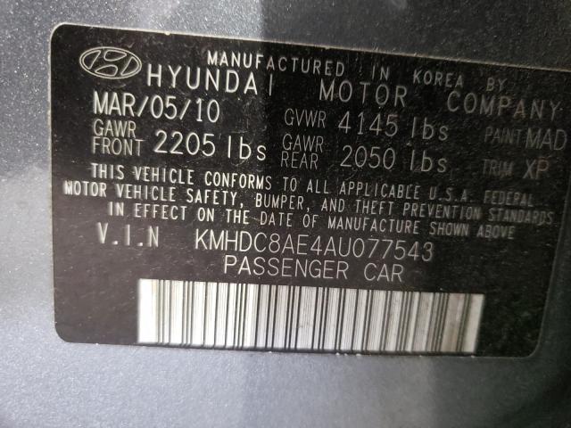 Photo 9 VIN: KMHDC8AE4AU077543 - HYUNDAI ELANTRA TO 