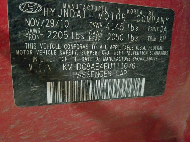 Photo 9 VIN: KMHDC8AE4BU111076 - HYUNDAI ELANTRA TO 