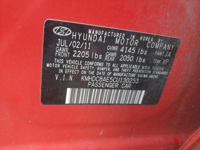 Photo 9 VIN: KMHDC8AE5CU130253 - HYUNDAI ELANTRA TO 