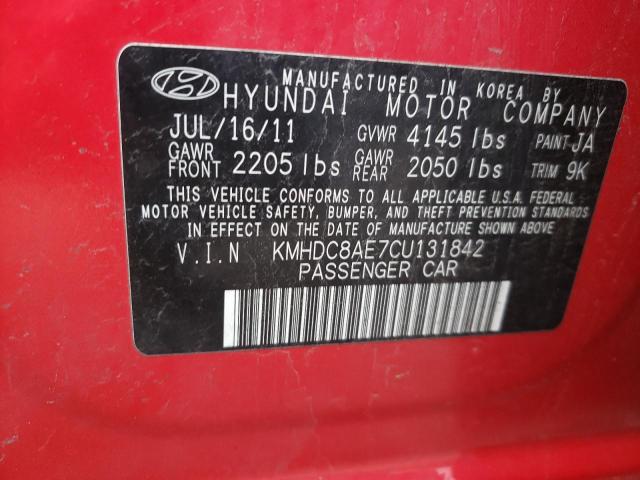 Photo 9 VIN: KMHDC8AE7CU131842 - HYUNDAI ELANTRA TO 