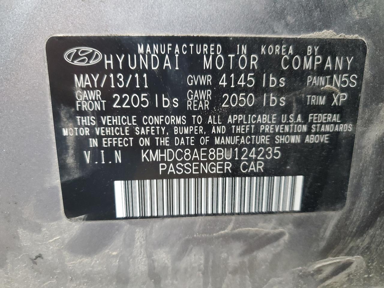 Photo 12 VIN: KMHDC8AE8BU124235 - HYUNDAI ELANTRA 