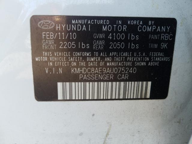 Photo 9 VIN: KMHDC8AE9AU075240 - HYUNDAI ELANTRA TO 